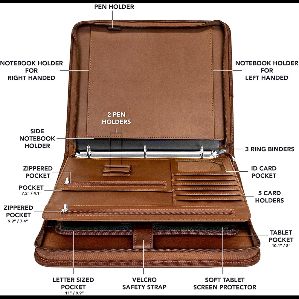 Wundermax Ring Binder Portfolio with Tablet Pocket